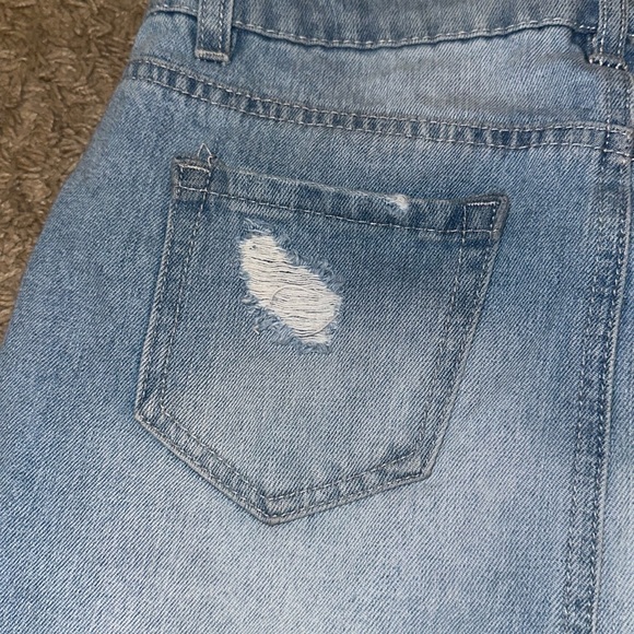 Vintage Blue spice Denim Ripped Mini Skirt - Picture 6 of 9